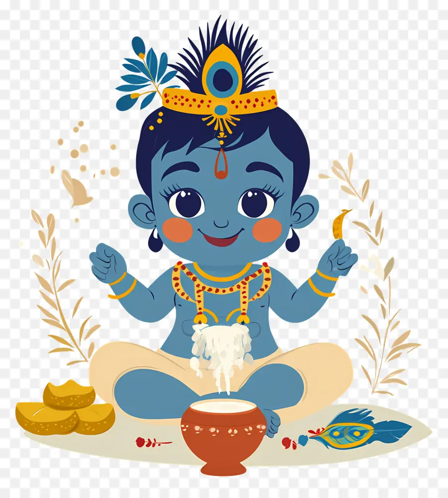 Krishna Janmashtami，Sayang Krishna PNG