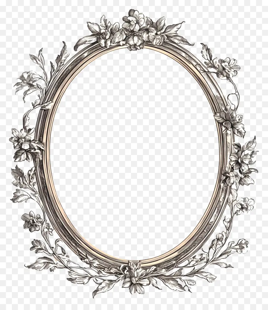 Bingkai Vintage Oval，Bingkai PNG