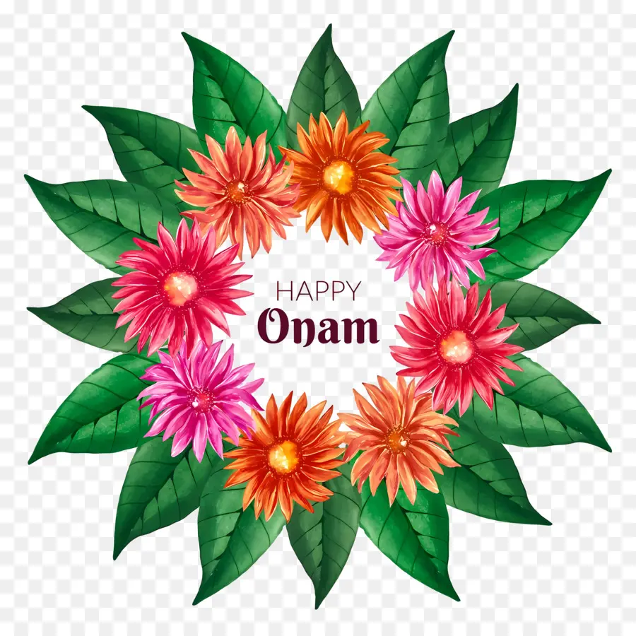 Selamat Onam，Dekorasi Bunga Onam PNG