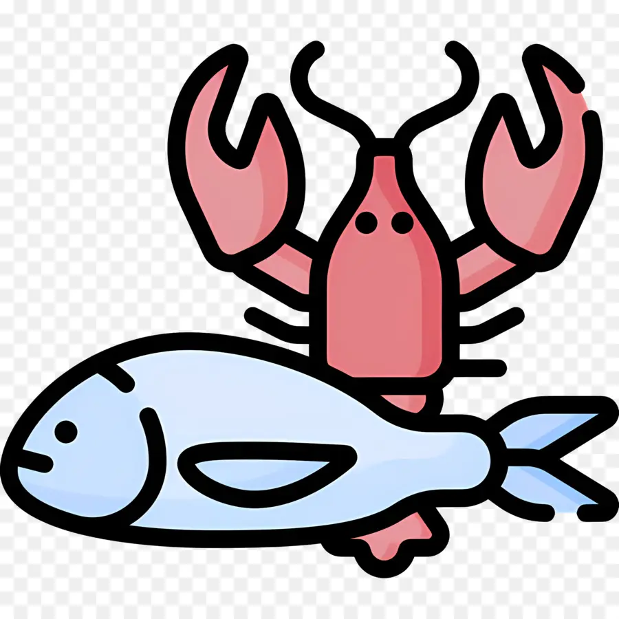 Hidangan Laut，Ikan Dan Lobster PNG