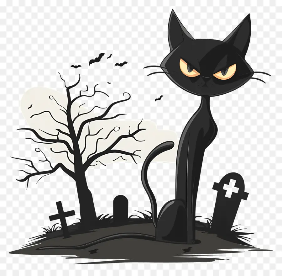 Kucing Hitam Halloween，Kucing Hitam PNG