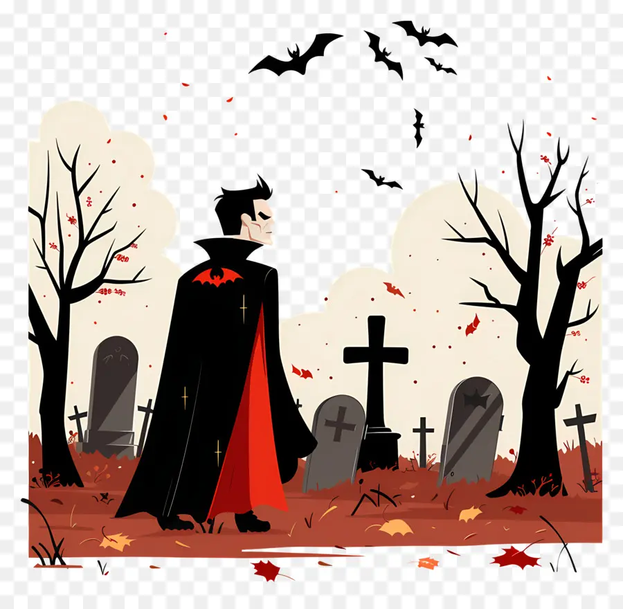 Drakula Halloween，Vampir Di Makam PNG