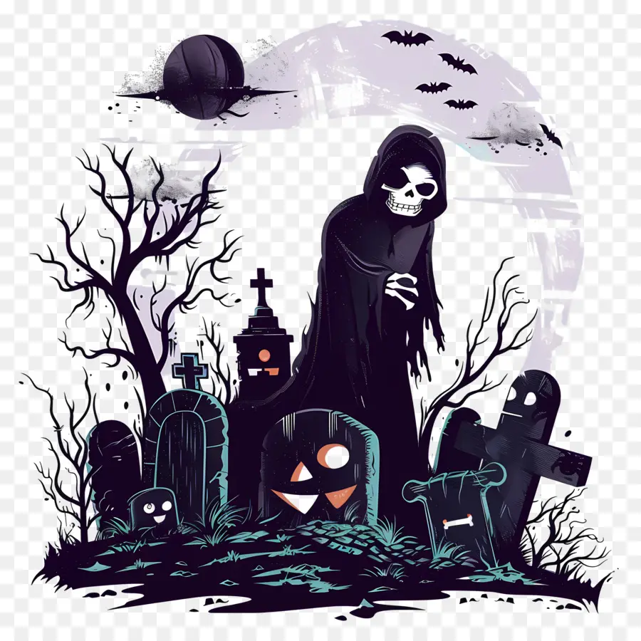 Malaikat Maut Halloween，Malaikat Maut Di Makam PNG