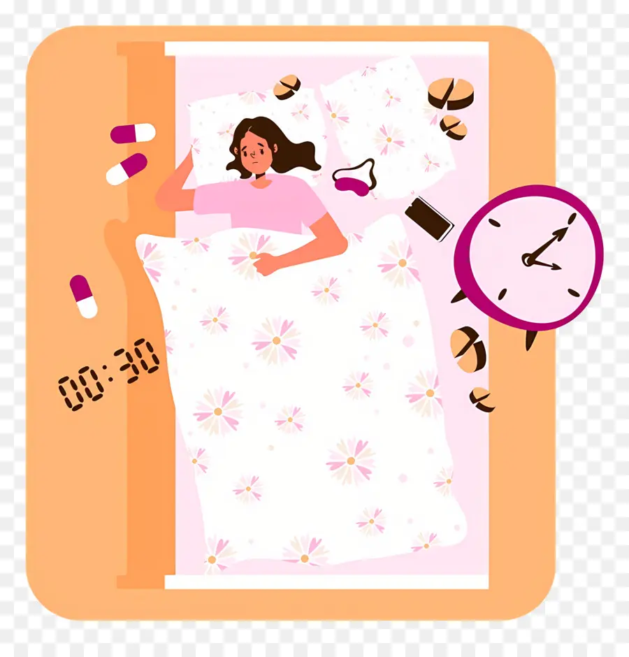 Pemandangan Atas Tempat Tidur，Wanita Di Tempat Tidur PNG