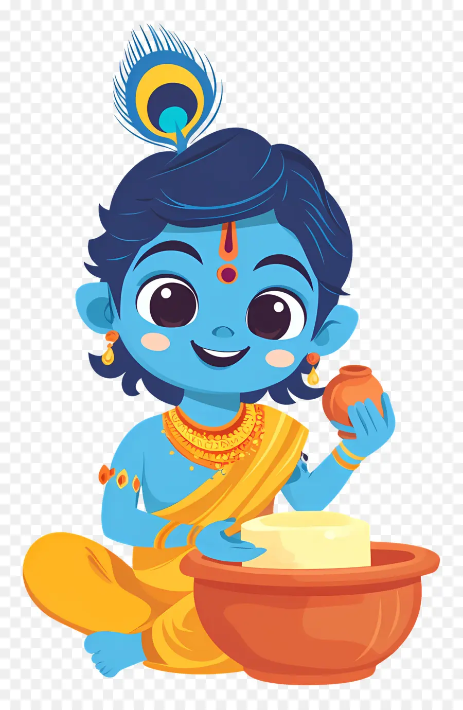 Krishna Janmashtami，Anak Biru Dengan Mentega PNG