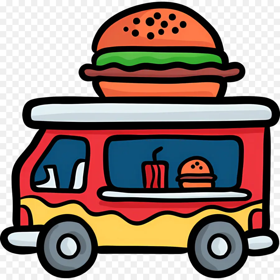 Truk Makanan，Truk Burger PNG