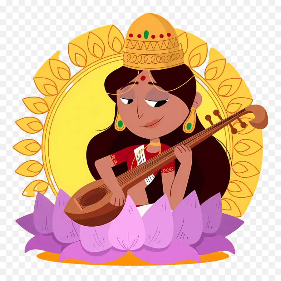 Saraswati，Dewi Memainkan Veena PNG