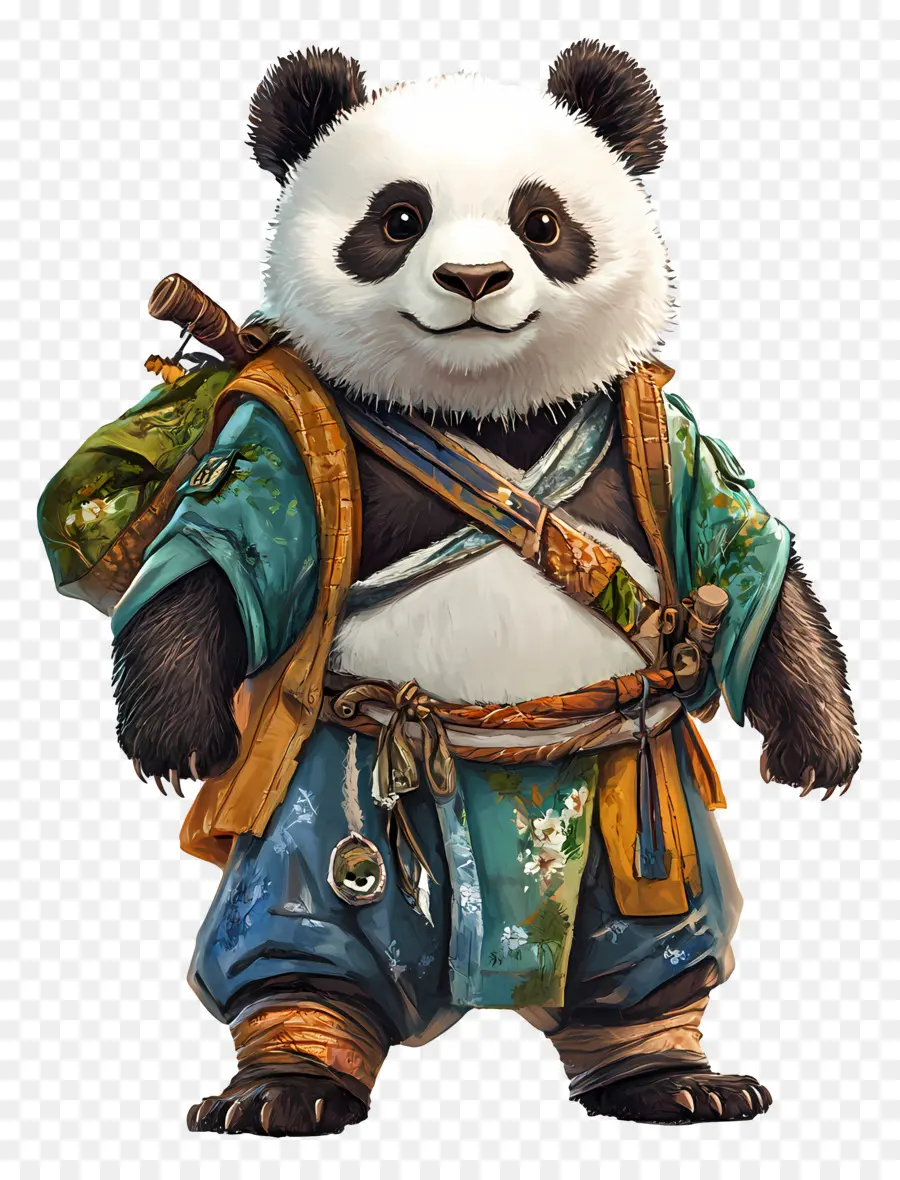 Beruang Panda，Panda Dengan Pakaian Tradisional PNG