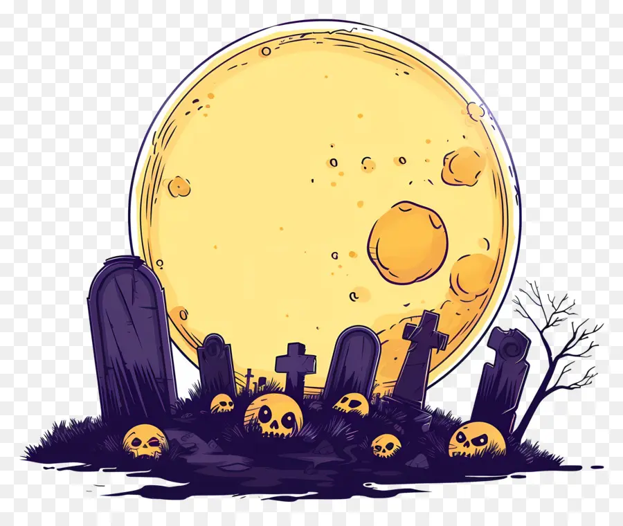 Bulan Purnama Halloween，Makam PNG