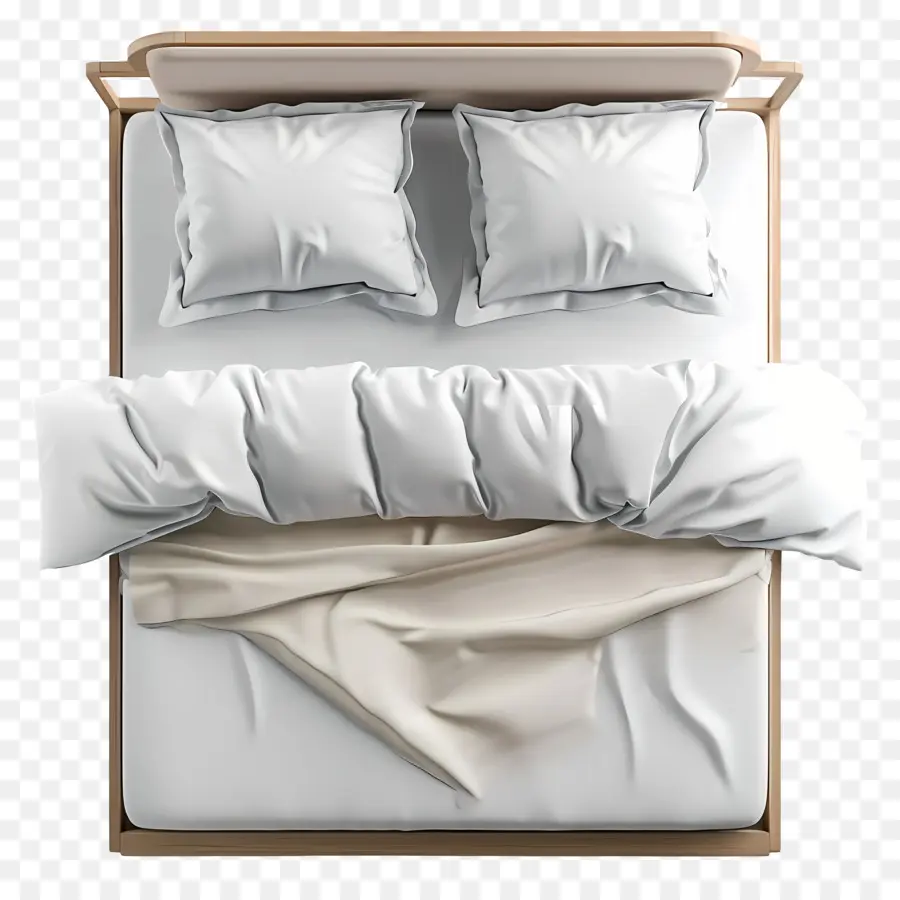 Pemandangan Atas Tempat Tidur，Tempat Tidur Dengan Bantal PNG