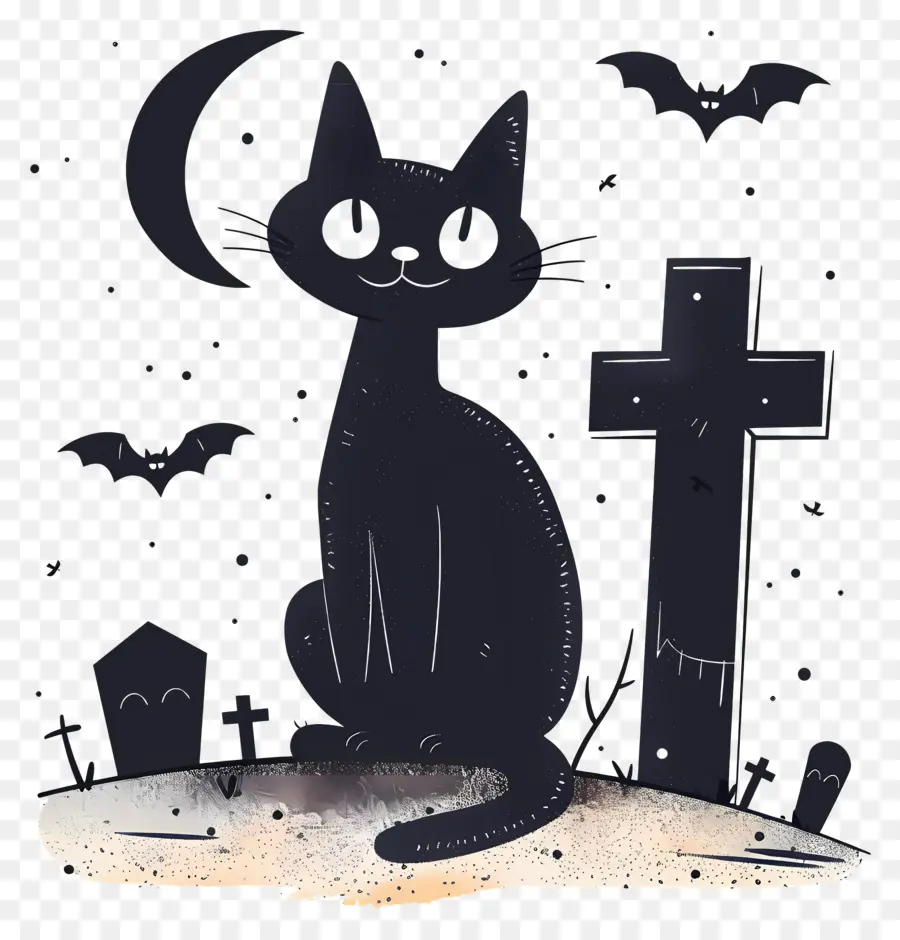 Kucing Hitam Halloween，Kucing Hitam PNG