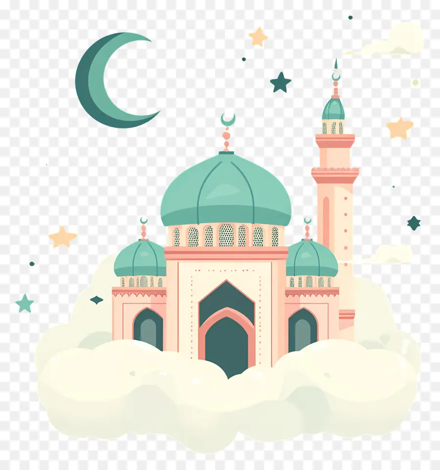 Masjid，Masjid Dengan Bulan Sabit PNG