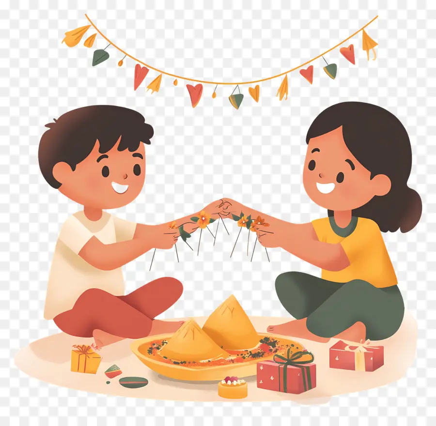 Selamat Raksha Bandhan，Anak Anak Merayakan PNG