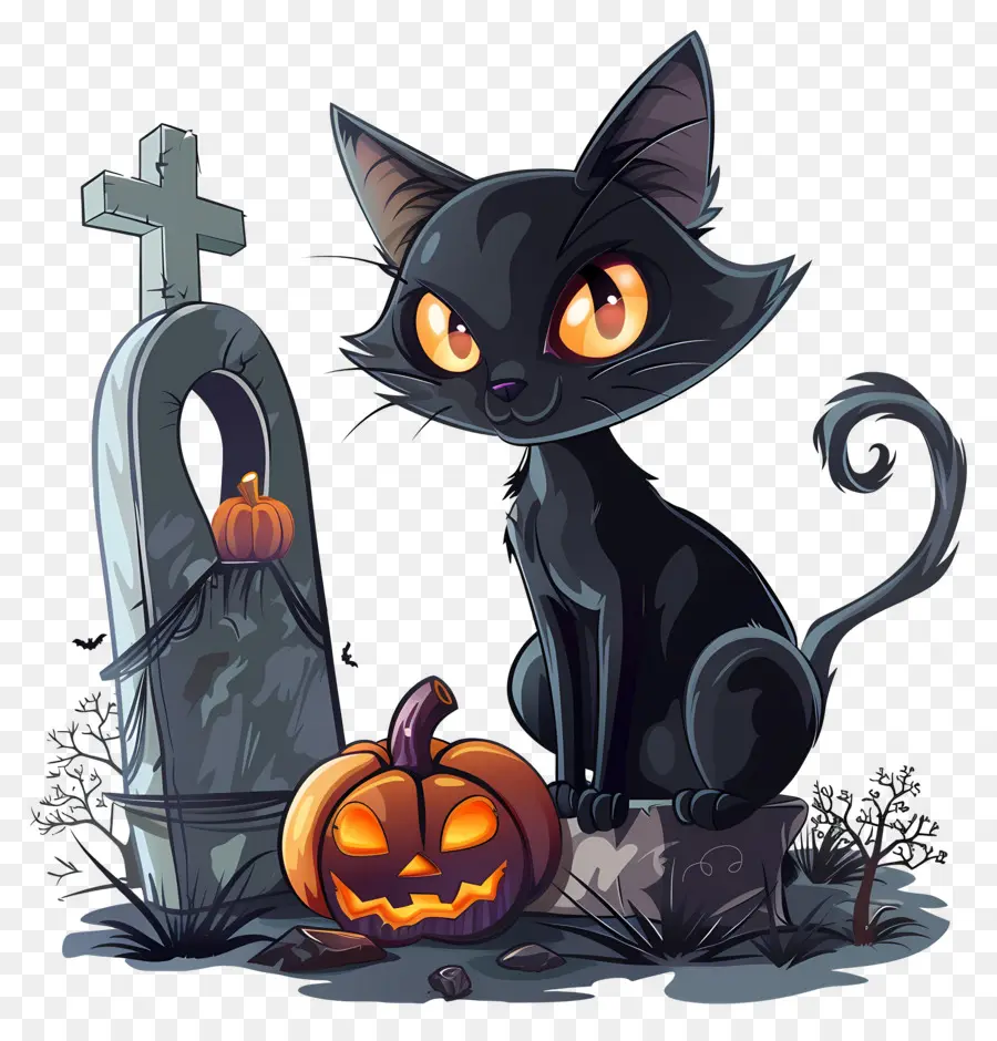 Kucing Hitam Halloween，Kucing Hitam PNG