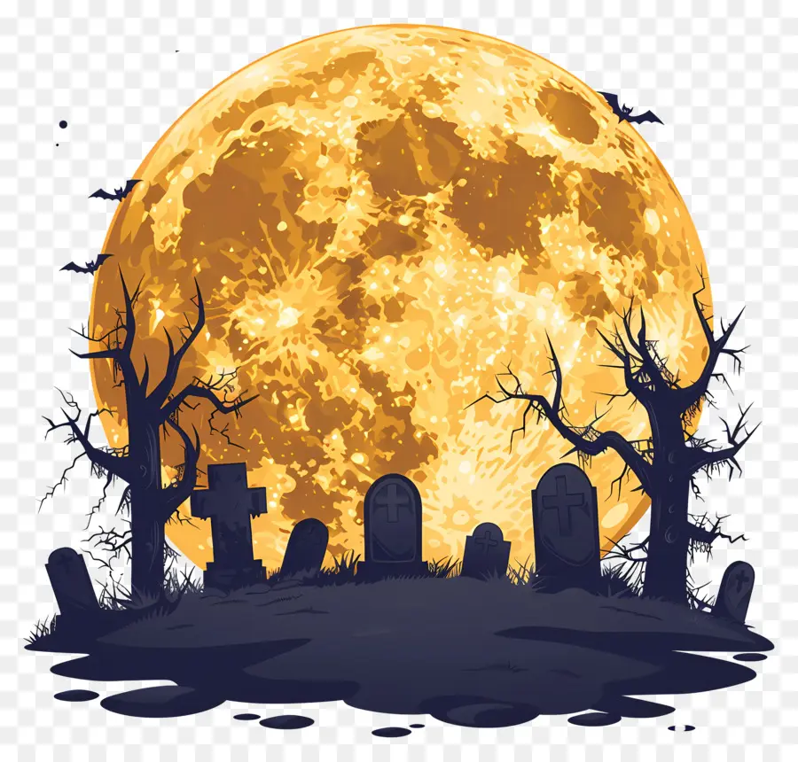 Bulan Purnama Halloween，Makam PNG