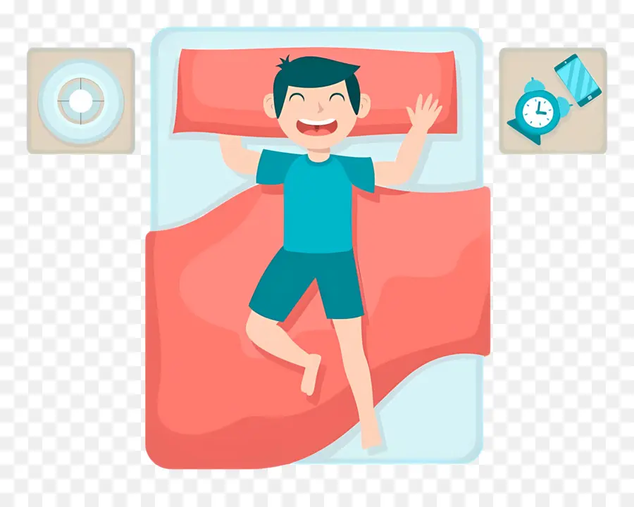 Pemandangan Atas Tempat Tidur，Anak Tidur PNG