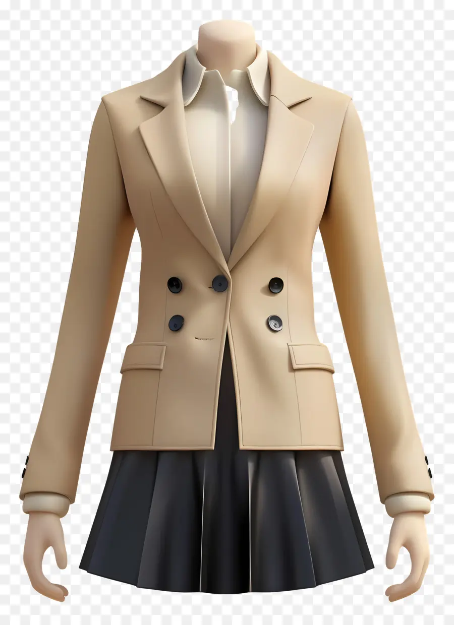 Pakaian Formal Untuk Wanita，Blazer Krem PNG