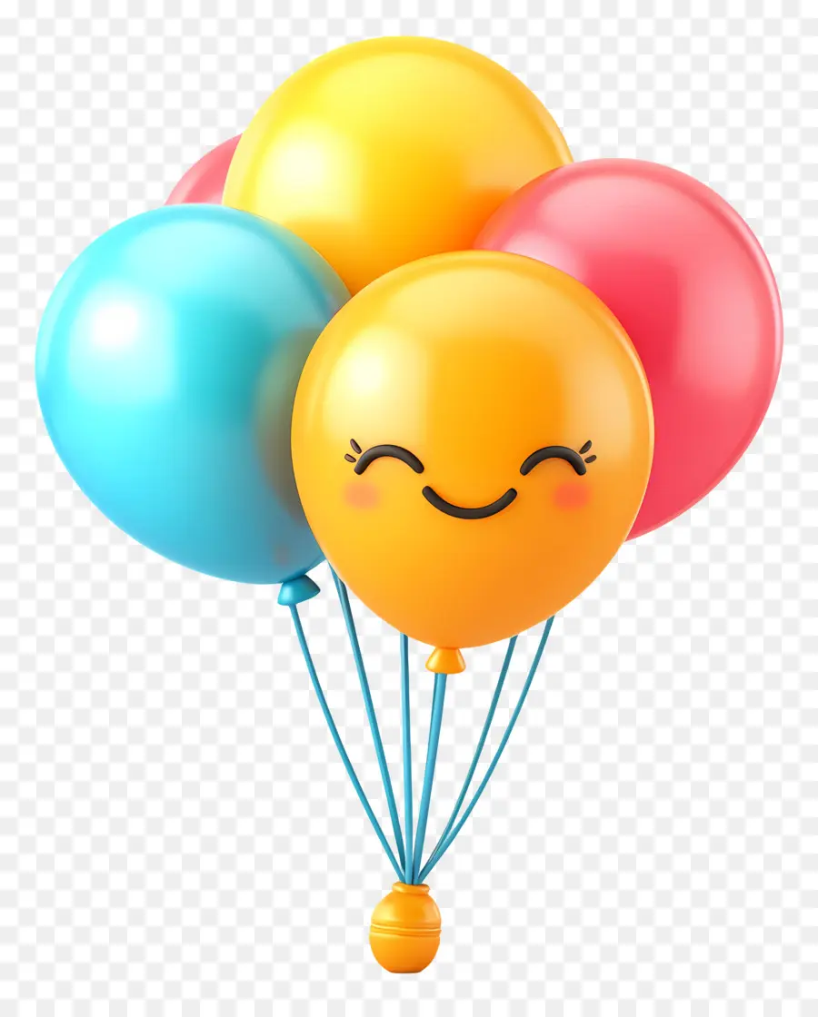 Emoji Ulang Tahun，Balon Berwarna Warni PNG