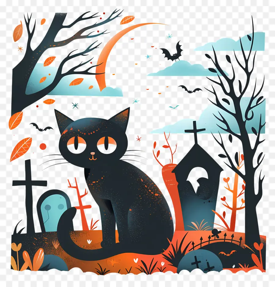 Kucing Hitam Halloween，Kucing PNG