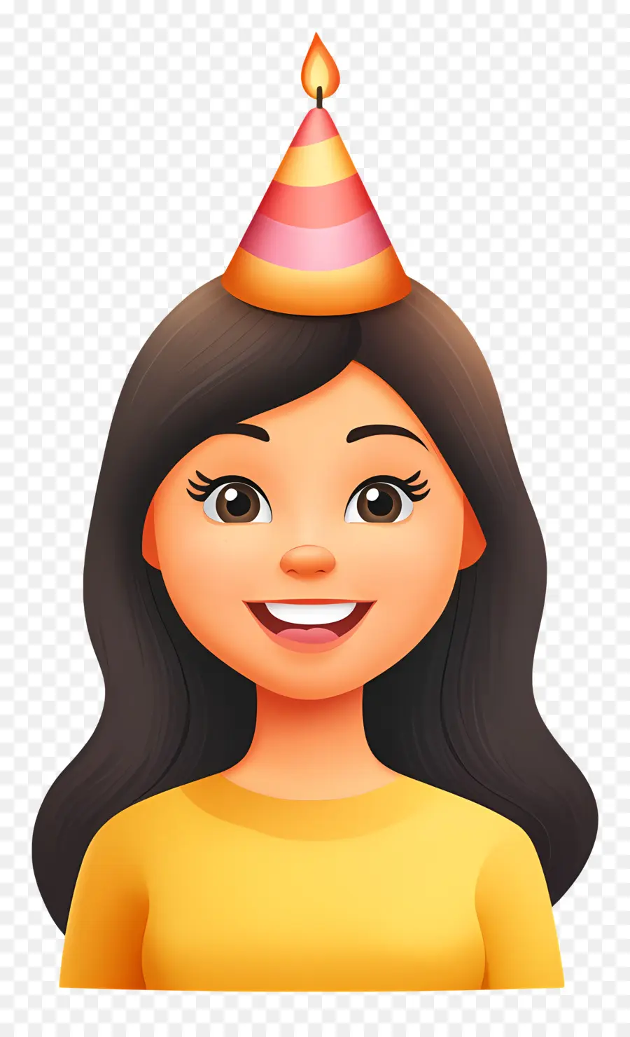 Emoji Ulang Tahun，Gadis Dengan Topi Pesta PNG