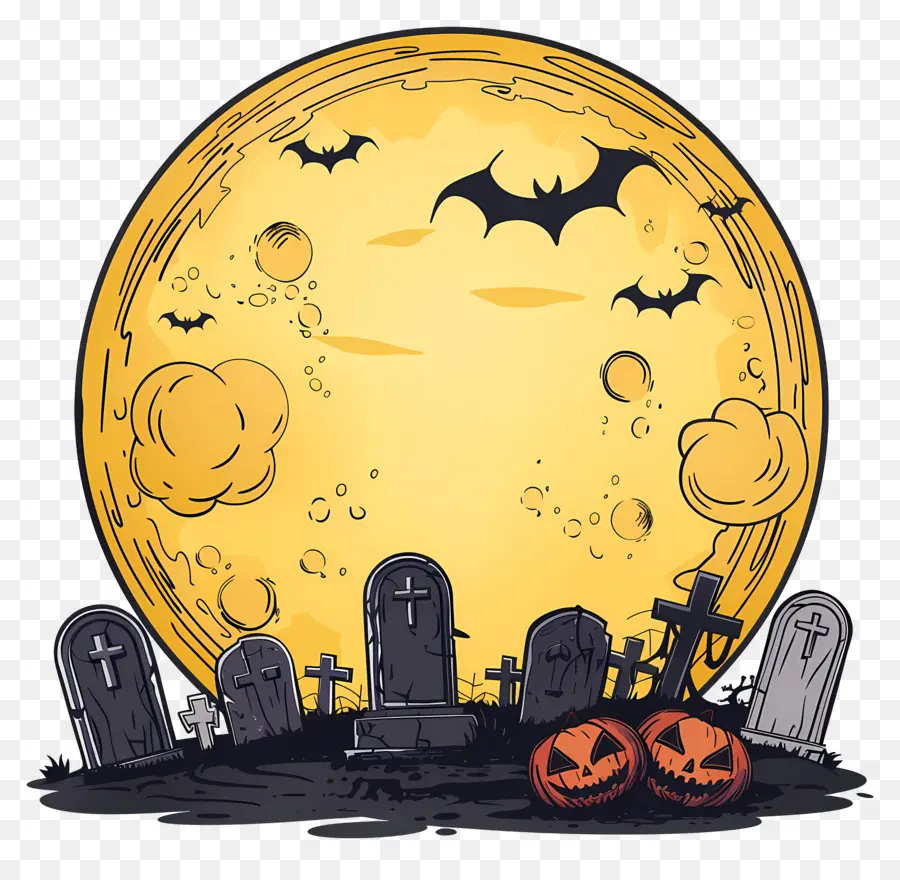 Bulan Purnama Halloween，Makam PNG