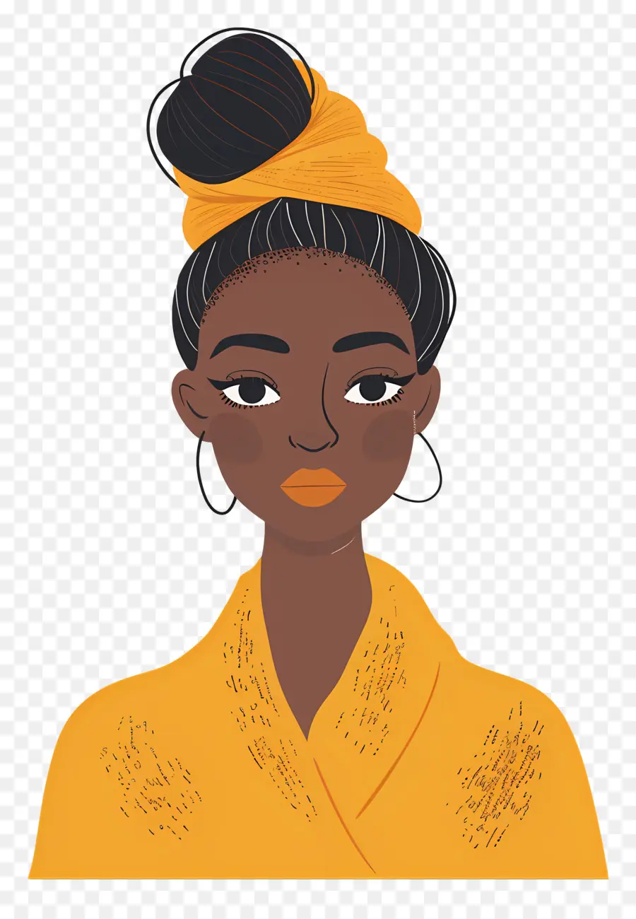 Wanita Afrika，Wanita Berbaju Kuning PNG