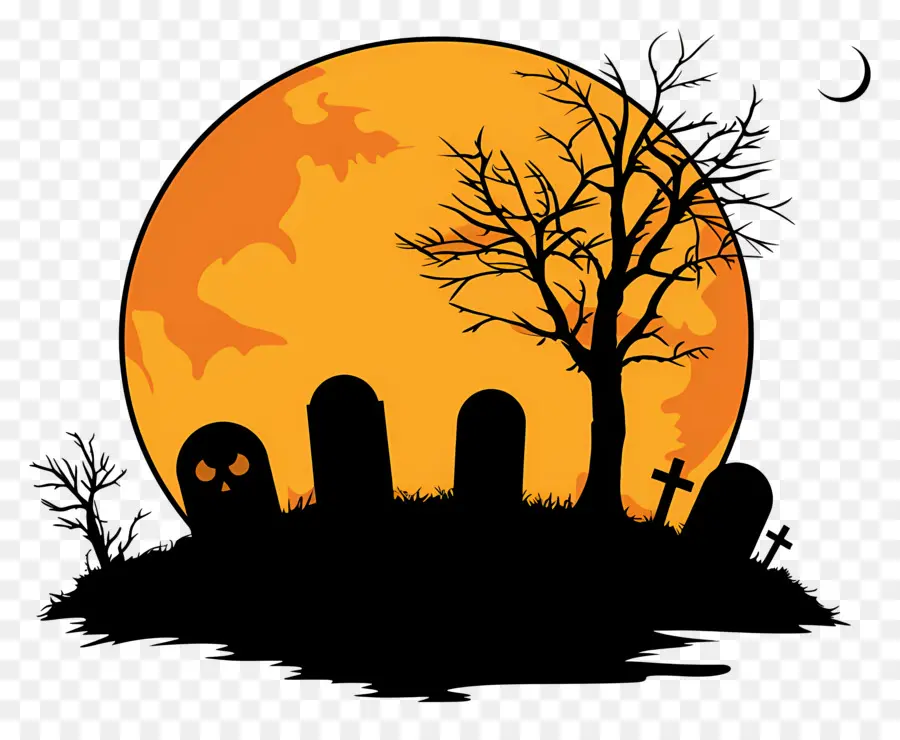 Bulan Purnama Halloween，Makam PNG