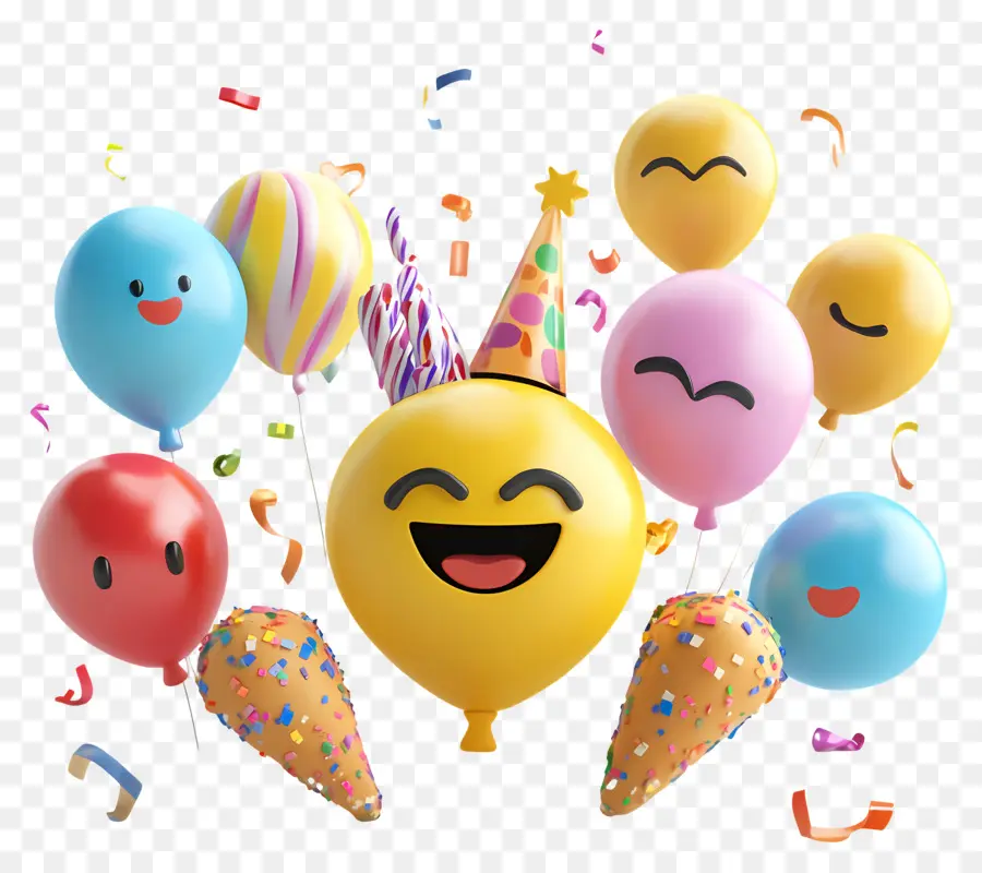 Emoji Ulang Tahun，Balon Emoji PNG