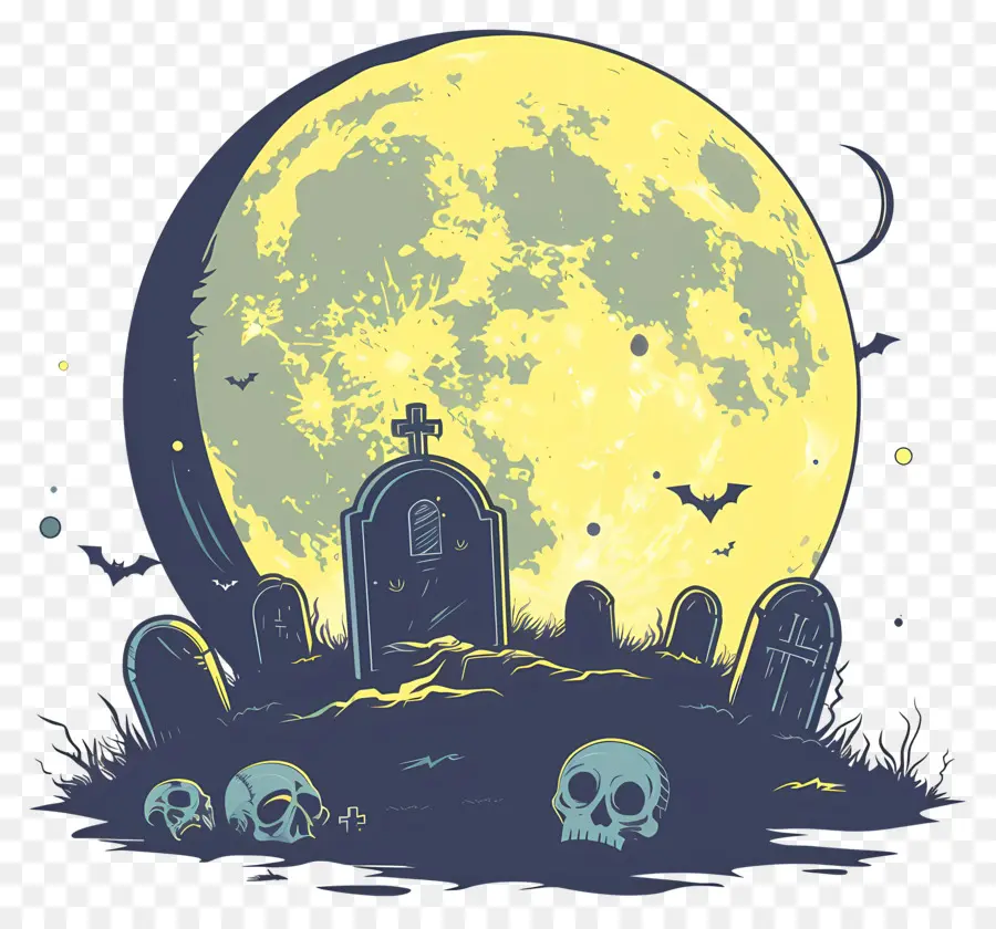 Bulan Purnama Halloween，Makam PNG