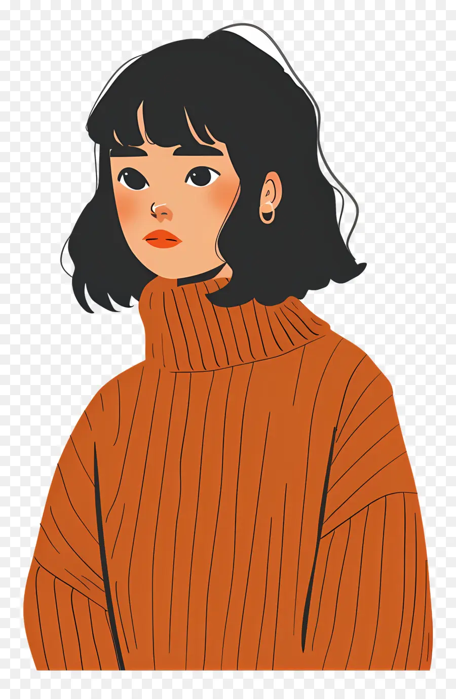 Wanita Dengan Sweter，Gadis Dengan Sweater PNG