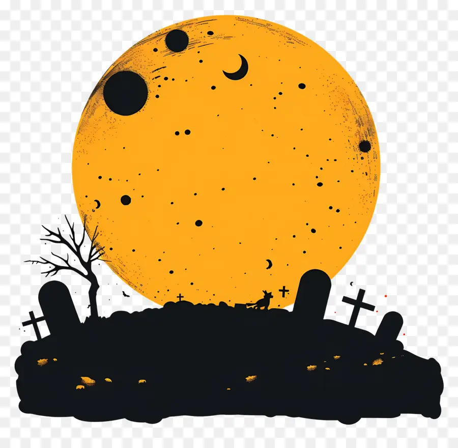 Bulan Purnama Halloween，Makam PNG