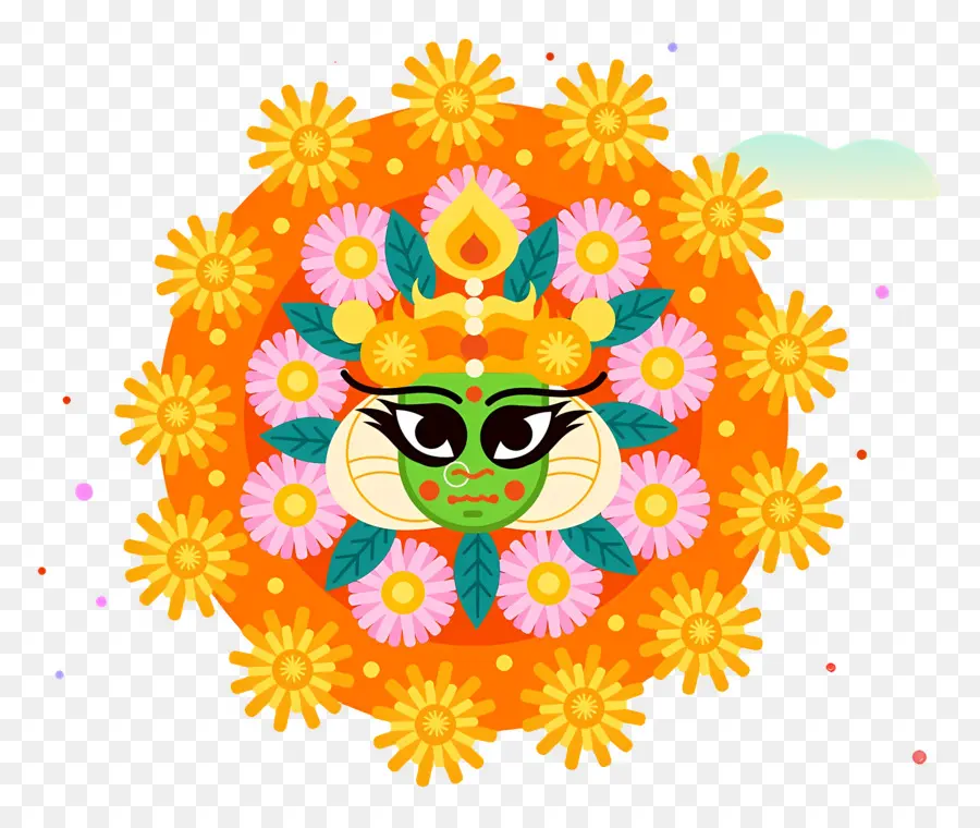 Selamat Onam，Wajah Bunga PNG