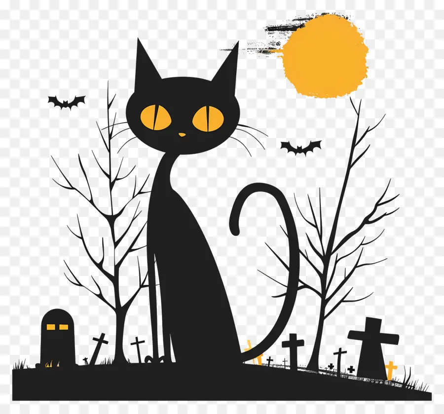 Kucing Hitam Halloween，Kucing Hitam PNG