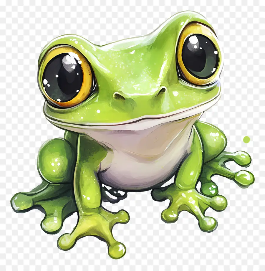 Katak Kawaii，Katak Lucu PNG