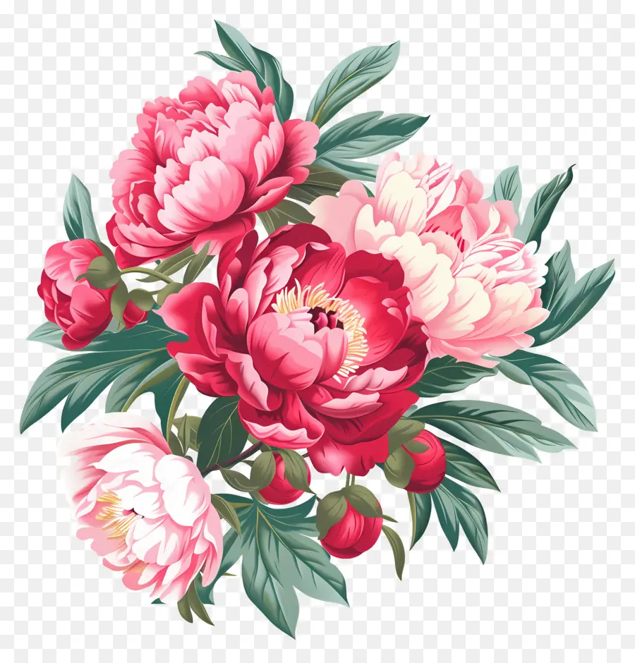 Buket Peony，Peony Putih PNG