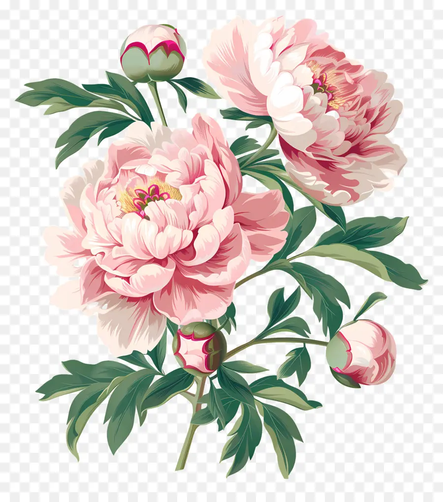 Buket Peony，Peony PNG