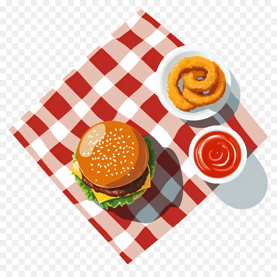 Burger Amerika，Burger Dan Cincin Bawang PNG