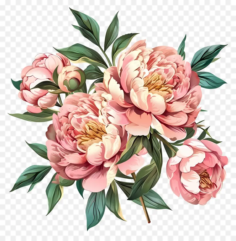 Buket Peony，Peony PNG