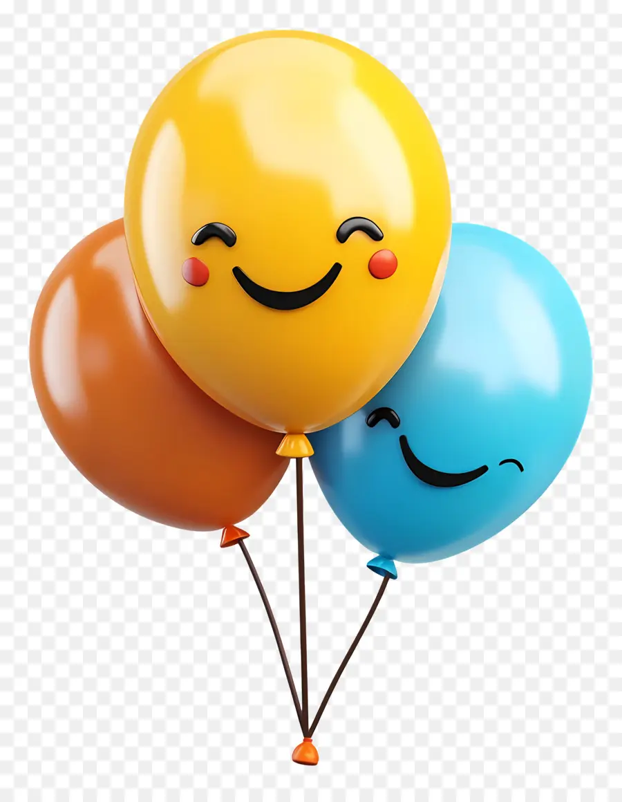 Emoji Ulang Tahun，Balon Tersenyum PNG