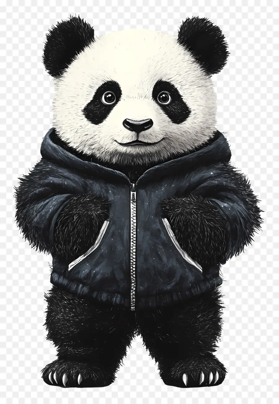 Beruang Panda，Panda Di Hoodie PNG