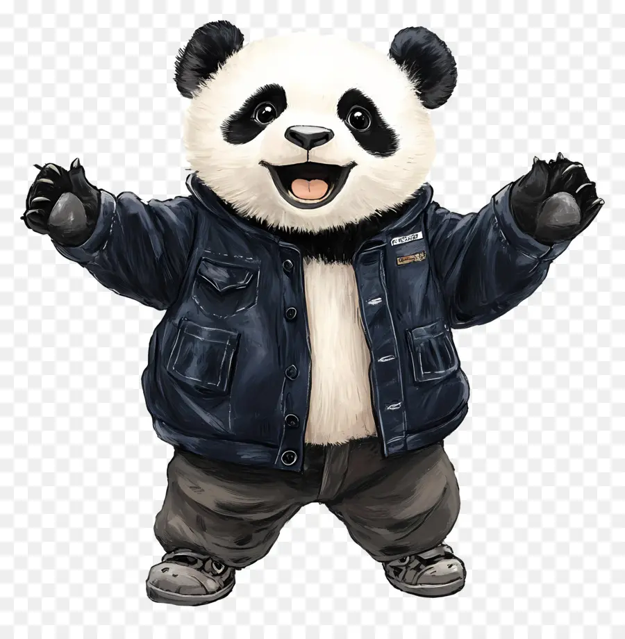 Beruang Panda，Panda Dalam Jaket PNG