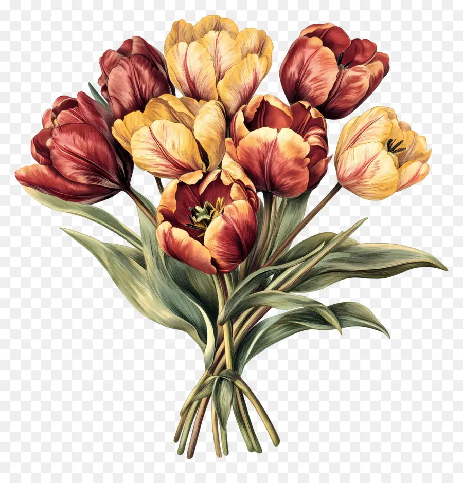 Buket Tulip，Tulip PNG