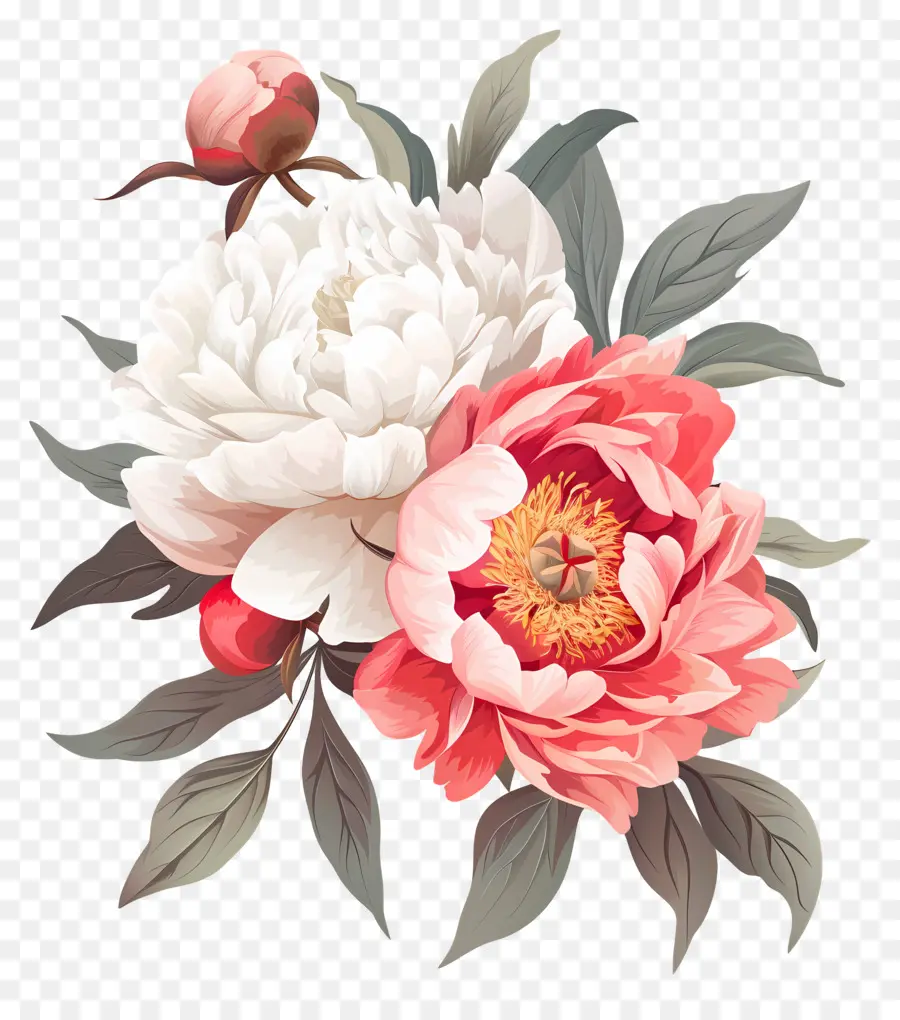 Buket Peony，Peony PNG