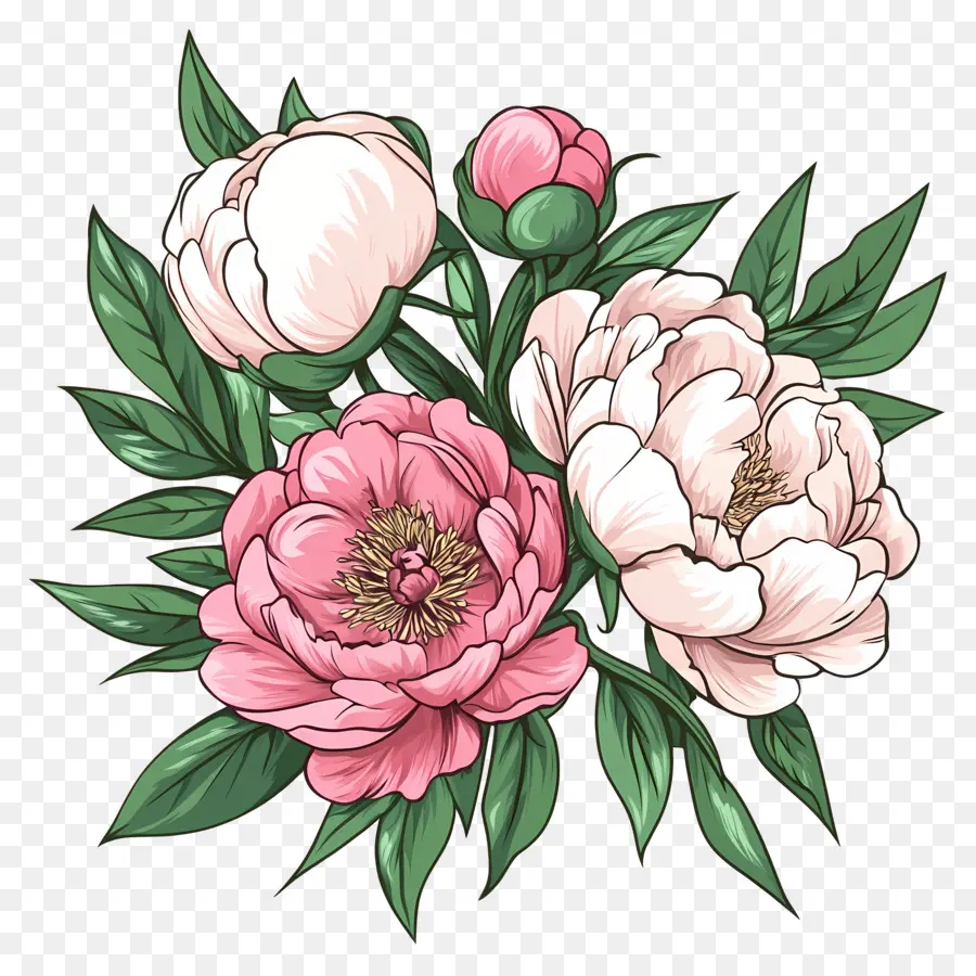 Buket Peony，Peony PNG