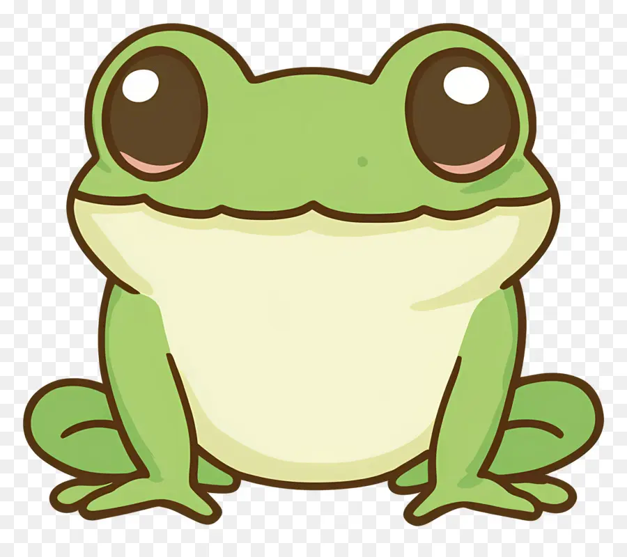 Katak Kawaii，Katak Hijau PNG