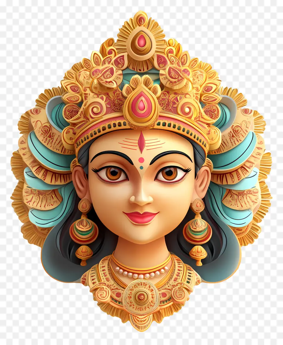 Maha Saptami，Wajah Dewi PNG