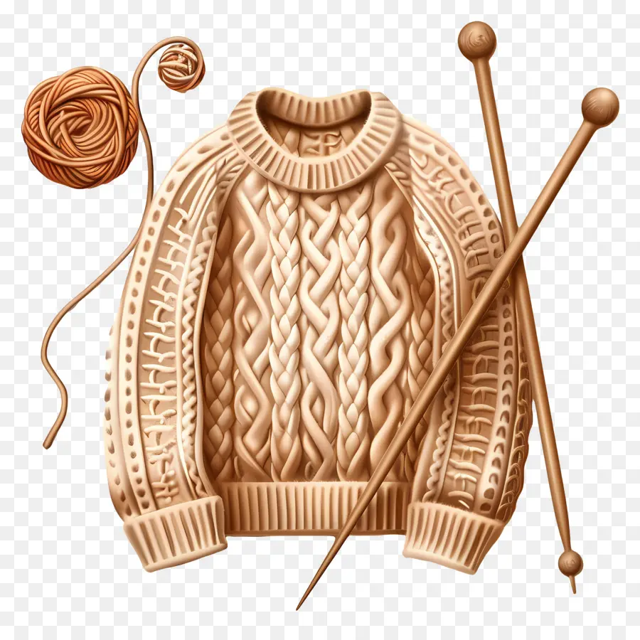 Jarum Rajut，Sweater Rajutan PNG