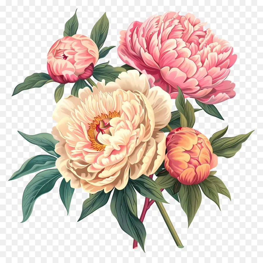 Buket Peony，Peony PNG