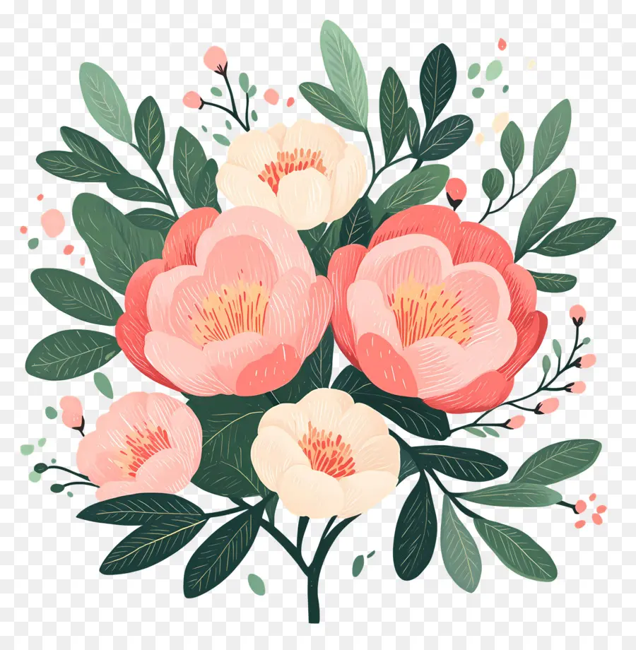 Buket Peony，Bunga PNG