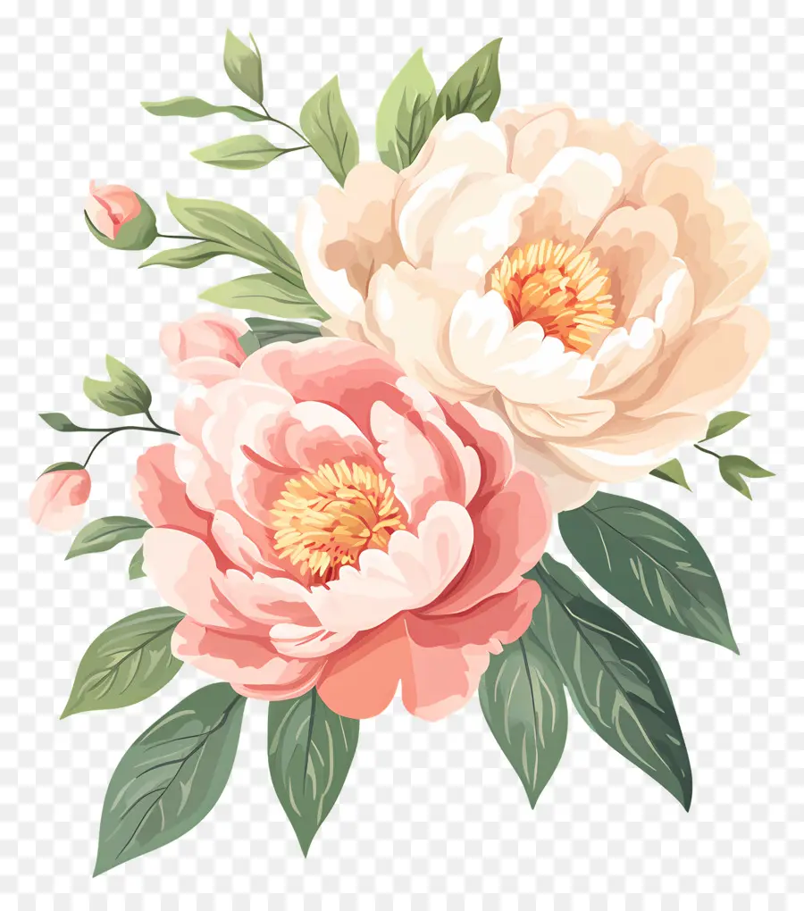 Buket Peony，Peony PNG